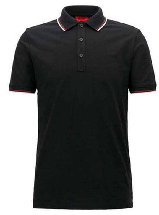 HUGO Slim-Fit-Poloshirt DASTO aus elastischer Baumwolle mit Einfassung