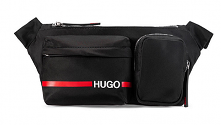 HUGO Gürteltasche Record RL_Bumbag aus Nylon-Gabardine mit Logo-Print