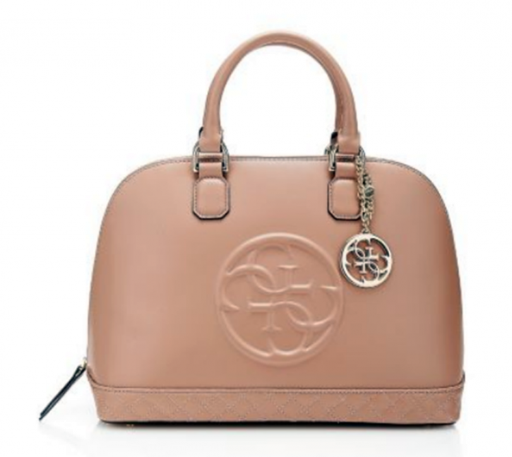 GUESS HANDTASCHE AMY SMALL DOME SATCHEL ANTIQUE FARBE ROSE