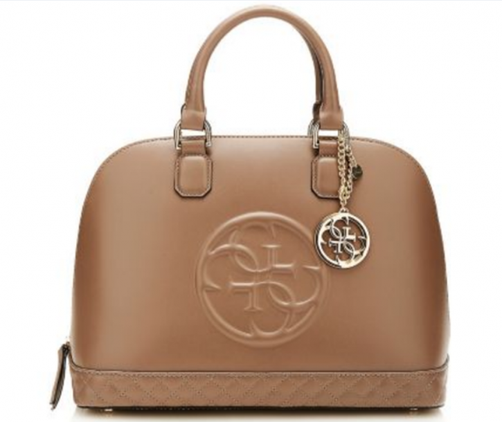 GUESS HANDTASCHE AMY 4G LOGO MEDIUM DOME SATCHEL FARBE TAUPE