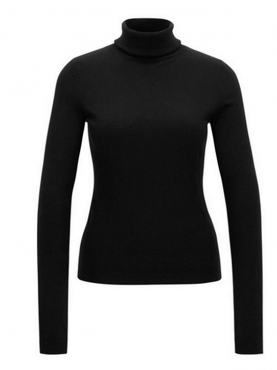 BOSS ORANGE Slim-Fit Rollkragen Pullover IDDYANA aus Baumwoll-Mix mit Seide Farbe schwarz 001