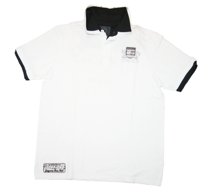JACKY ICKX Polo USA RACING mit doppel Kragen und Logo Farbe weiss