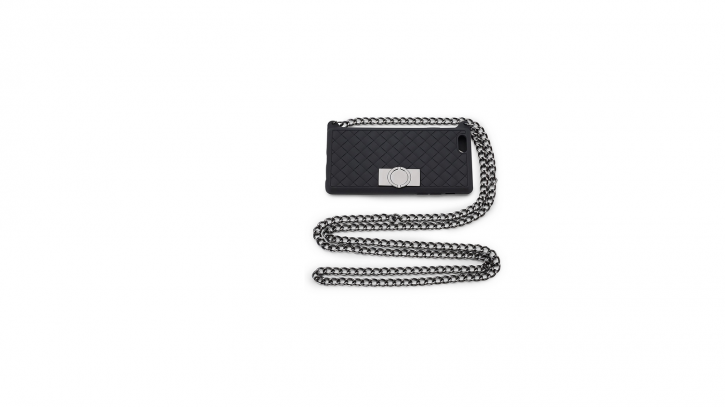 O. JACKY Umhängetasche KATE für das iPhone 6 S & iPhone 6 - Handytasche zum Umhängen Farbe black case graphite chain . Mit Display-, Kamera- & Mikrofon Zugang
