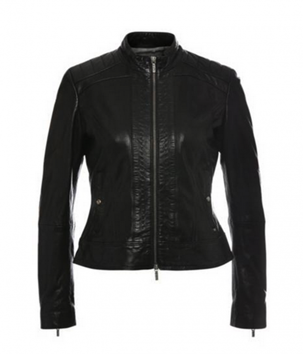 BOSS ORANGE LEDERJACKE JANABELLE 2 FARBE SCHWARZ 001