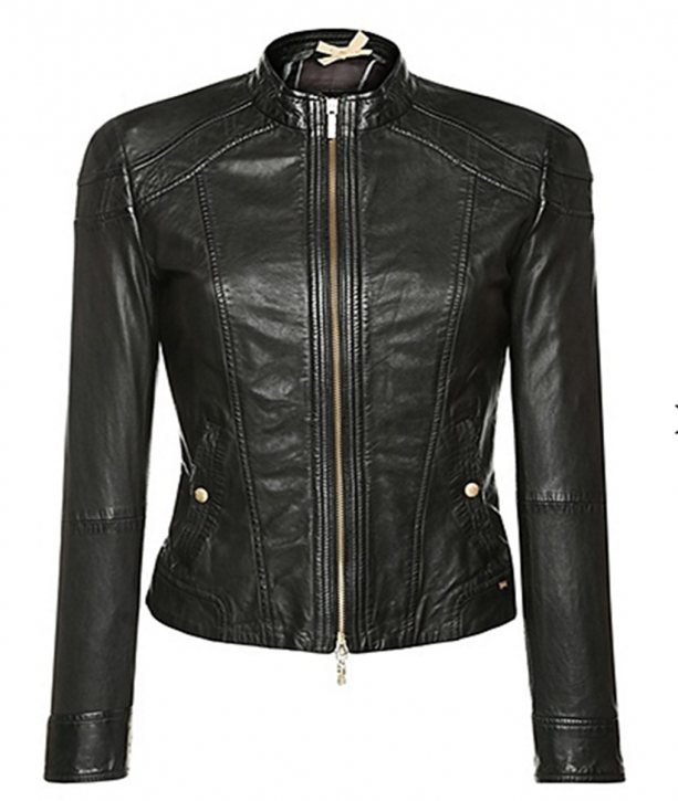 BOSS ORANGE LEDERJACKE JANASSILA2 FARBE SCHWARZ 001