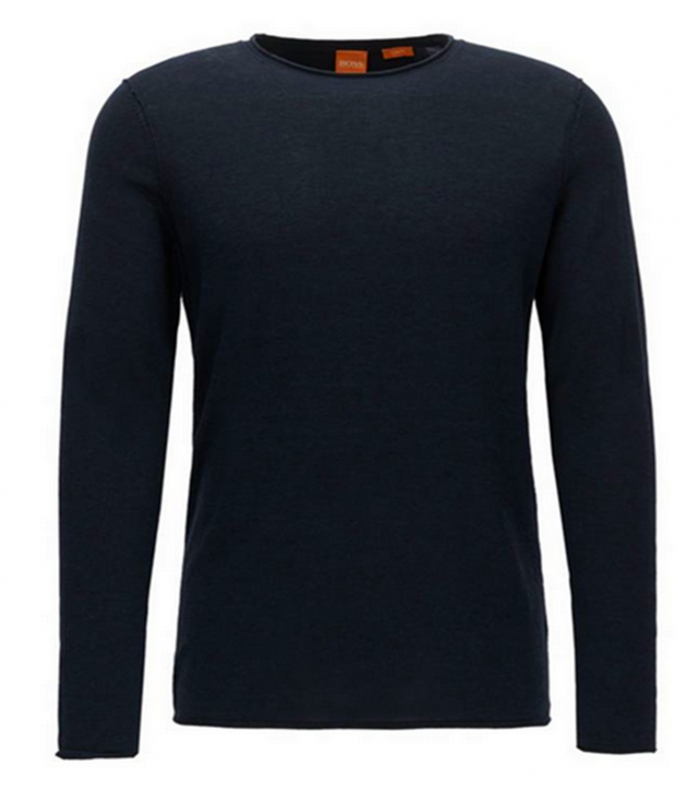 BOSS ORANGE Slim-Fit Pullover Kamiro aus Baumwolle mit Kaschmir-Effekt Farbe dunkelblau 404
