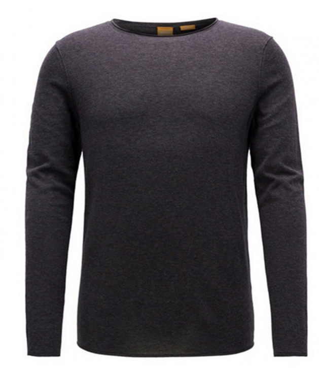 BOSS ORANGE Slim-Fit Pullover KAMIRO aus Baumwolle mit Kaschmir-Effekt Farbe dunkelgrau 022
