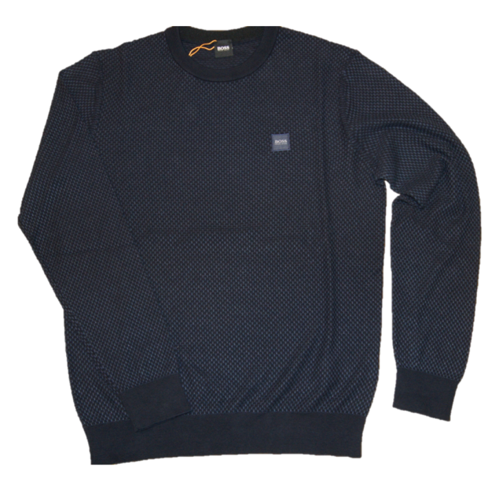 BOSS Pullover KARSTEN aus strukturiertem Jacquard Farbe dunkelblau 404