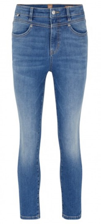 Boss Skinny-Fit Jeans The Kitt aus blauem Stretch-Denim mit hohem Bund blau 466