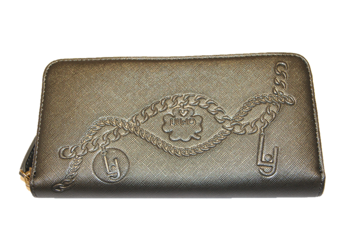 LIU JO GELDBÖRSE ZIP AROUND GRANDE C FARBE GUN METAL 90011