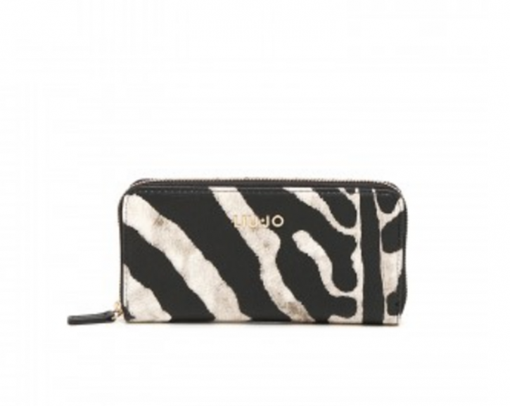 LIU JO GELDBÖRSE ZIP AROUND ANNA ZEBRA  FARBE BLACK & WHITE 03Q01