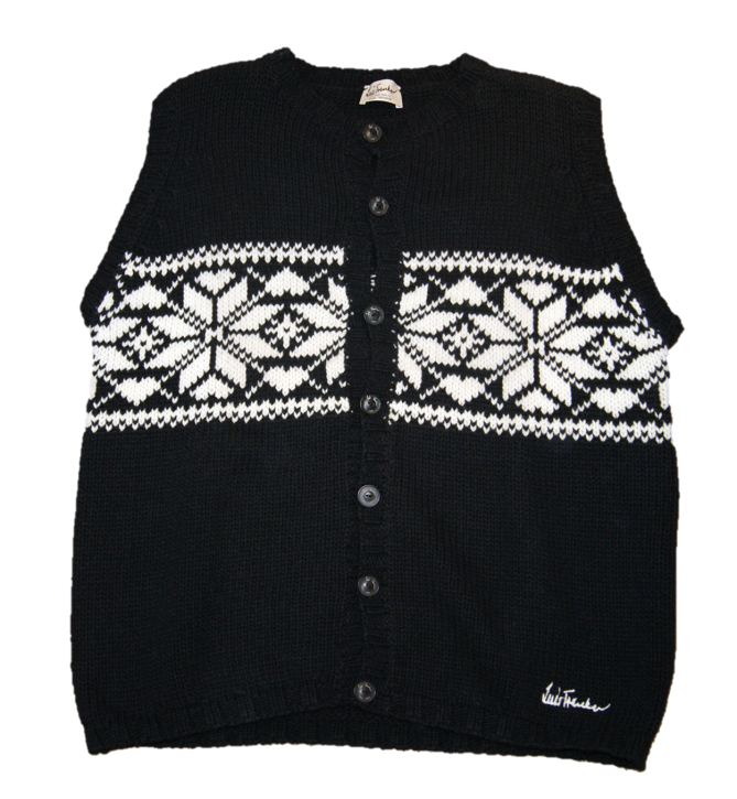 LUIS TRENKER Strickweste Emil Norwegermuster Farbe schwarz 9910