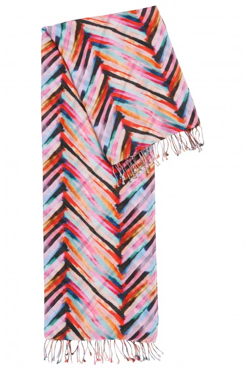 BOSS ORANGE Seidiger Schal NAEXOTIC aus Material-Mix mit Streifen-Print Farbe 994