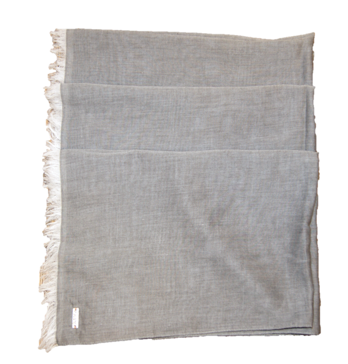 BOSS ORANGE Leichter Chambray-Schal NAFAME mit Fransen Farbe grau 011