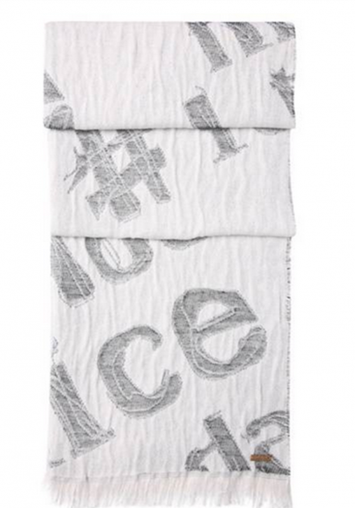 BOSS ORANGE SCHAL NAPRINTA FARBE WOLLWEISS 108