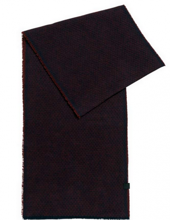 BOSS ORANGE Schal NORTH aus strukturierter Baumwolle mit dezenten Fransen Farbe dunkelrot 640