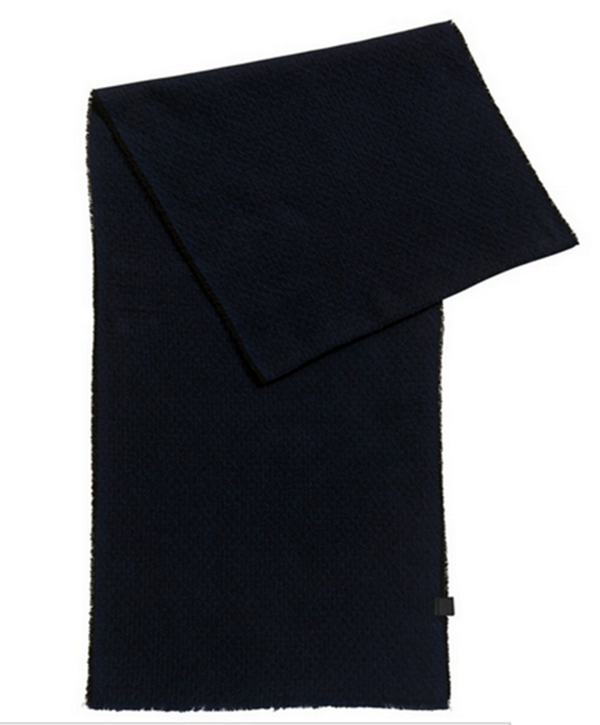 BOSS ORANGE Schal NORTH aus strukturierter Baumwolle mit dezenten Fransen Farbe schwarz 001