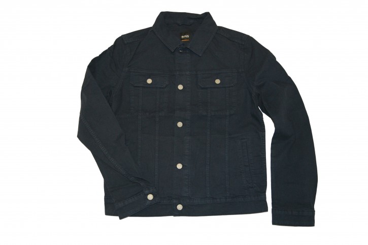 BOSS Slim-Fit Jacke ORANGE 1 HAVANA aus Stretch-Denim dunkelblau 404 M