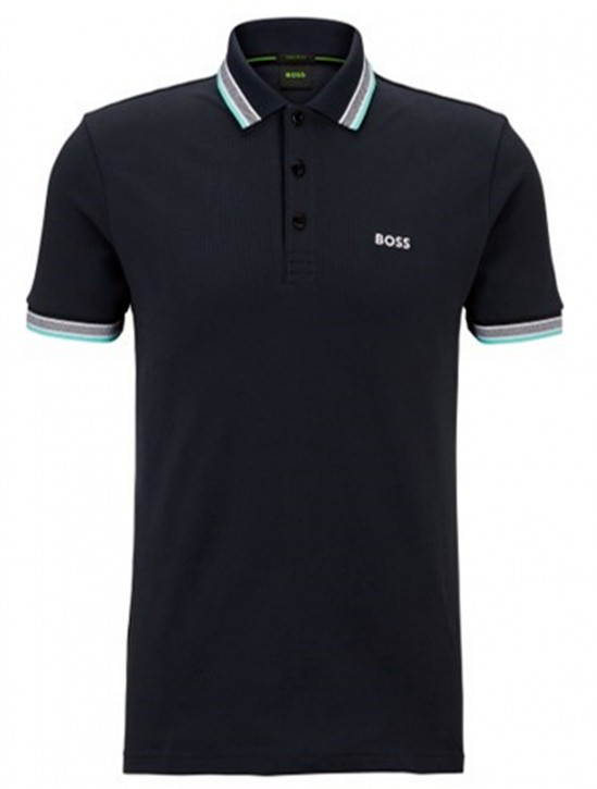 Boss Poloshirt Paddy aus Bio-Baumwolle mit Logo Farbe dunkelblau 409 XXXL