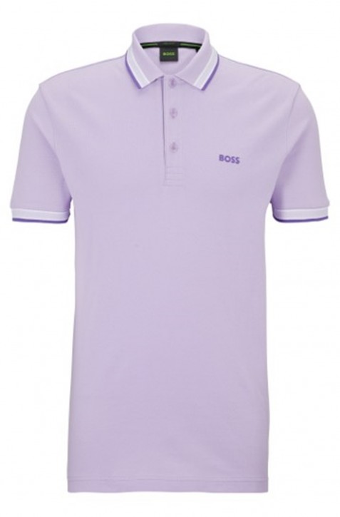 Boss Poloshirt Paddy aus Bio-Baumwolle mit Logo Farbe flieder 534
