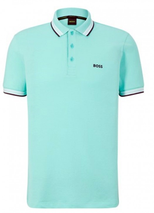 Boss Poloshirt Paddy aus Bio-Baumwolle mit Logo Farbe grün 340