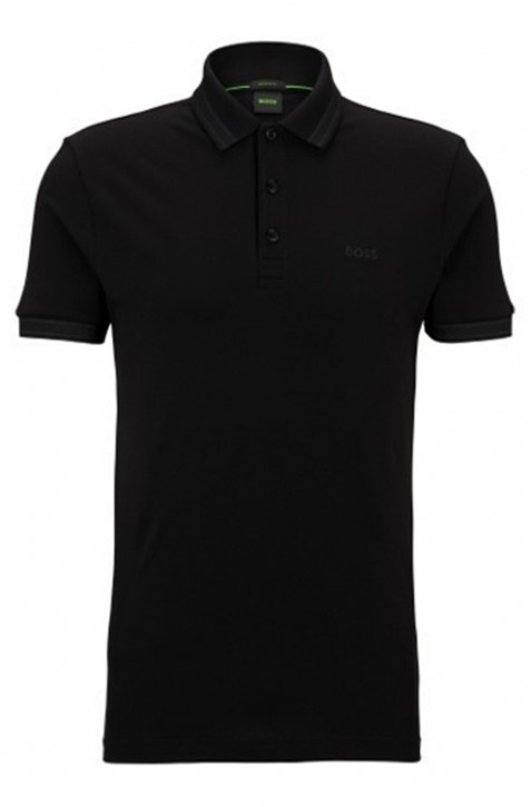 Boss Poloshirt Paddy aus Bio-Baumwolle mit Logo Farbe schwarz 008