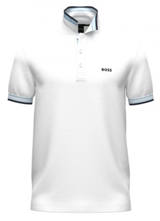 Boss Poloshirt Paddy aus Bio-Baumwolle mit Logo Farbe natur 107