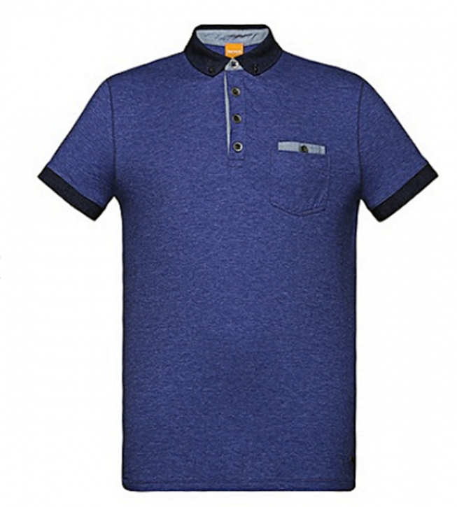 BOSS ORANGE POLO PATCHES 1 FARBE BLAU 422