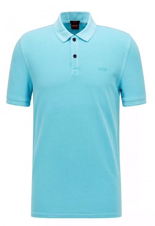 Hugo Boss Slim-Fit Poloshirt Prime aus Baumwoll-Piqué Hellblau 462