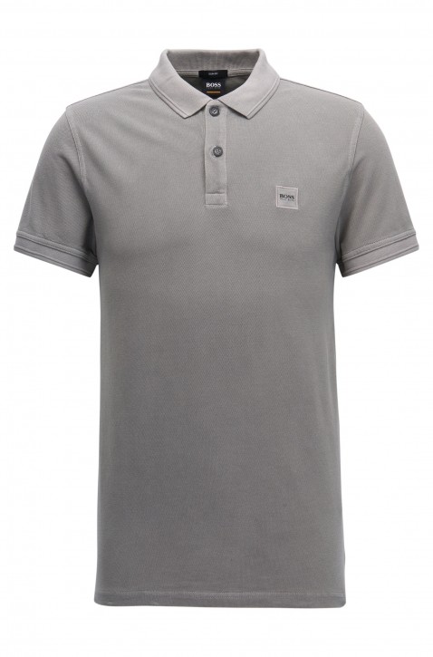 BOSS ORANGE Slim-Fit Poloshirt Prime aus gewaschenem Baumwoll-Piqué grau 032