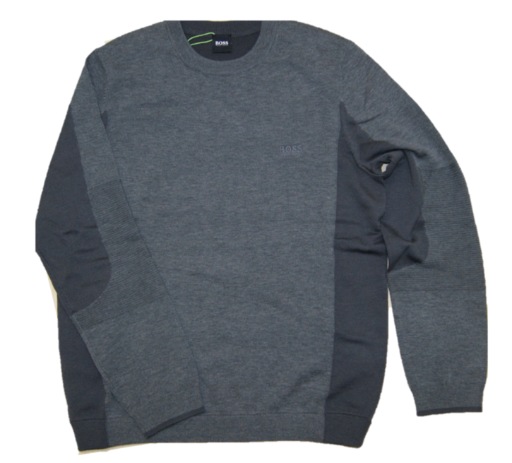 BOSS Pullover RISAS mit aufwendiger Strickkombination Farbe grau 031