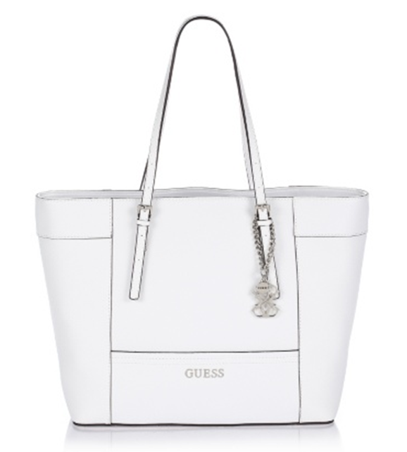 GUESS TASCHE DELANEY MED CLASSIC TOTE FARBE WEISS