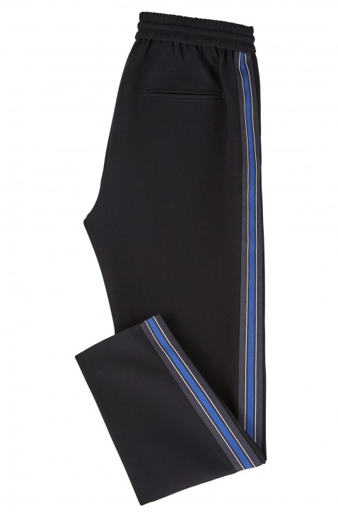 BOSS Regular-Fit Krepp-Hose SAFALIR mit Seitenstreifen Farbe dunkelblau 480
