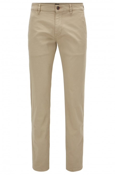 HUGO BOSS Slim-Fit Hose Schino-Slim D aus Stretch-Baumwolle Farbe beige 239
