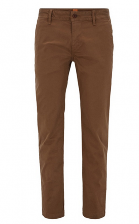 BOSS ORANGE Schino-Slim1-D Slim-Fit Chino aus angerauter Stretch-Baumwolle Farbe braun 280 36/34