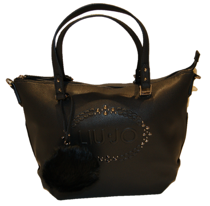 LIU JO HANDTASCHE SHOPPING SFUMATALO FARBE NERO GUN METAL A 7560