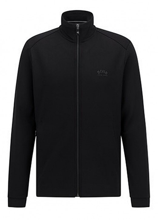 Hugo Boss Sweatjacke Skaz  mit Logo und Handytasche schwarz 001