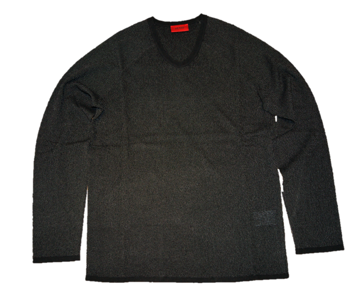 HUGO V AUSCHNITT PULLI SLACK FARBE SCHWARZ 001