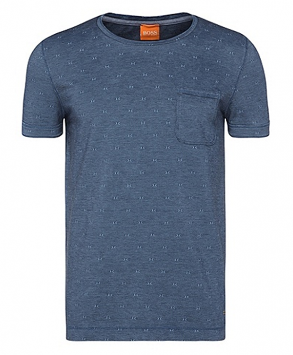 BOSS ORANGE TEE TACCONI OXFORD TEXTUR FARBE DUNKELBLAU 404