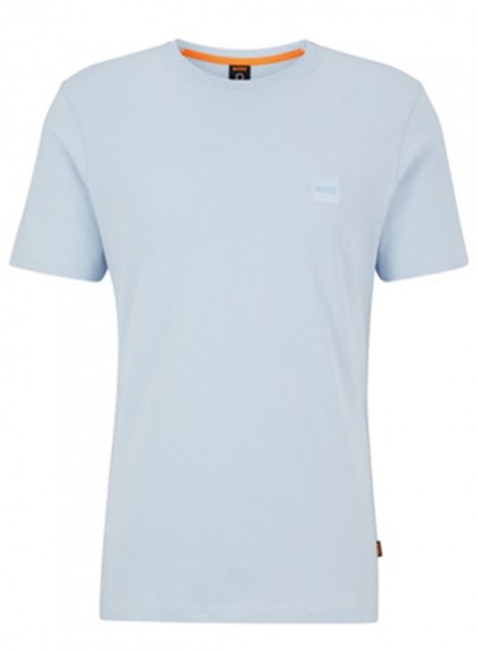 Boss Relaxed-Fit T-Shirt Tales aus Baumwoll-Jersey mit Logo-Aufnäher hellblau 487