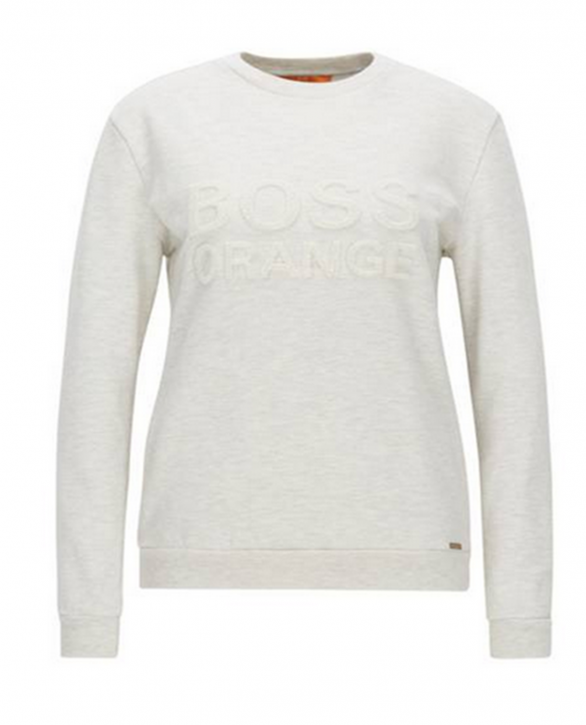 BOSS ORANGE Sweatshirt aus Baumwolle mit Logo-Stickerei Talogo Farbe natur 116