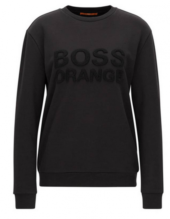 BOSS ORANGE Sweatshirt aus Baumwolle mit Logo-Stickerei Talogo Farbe schwarz 001