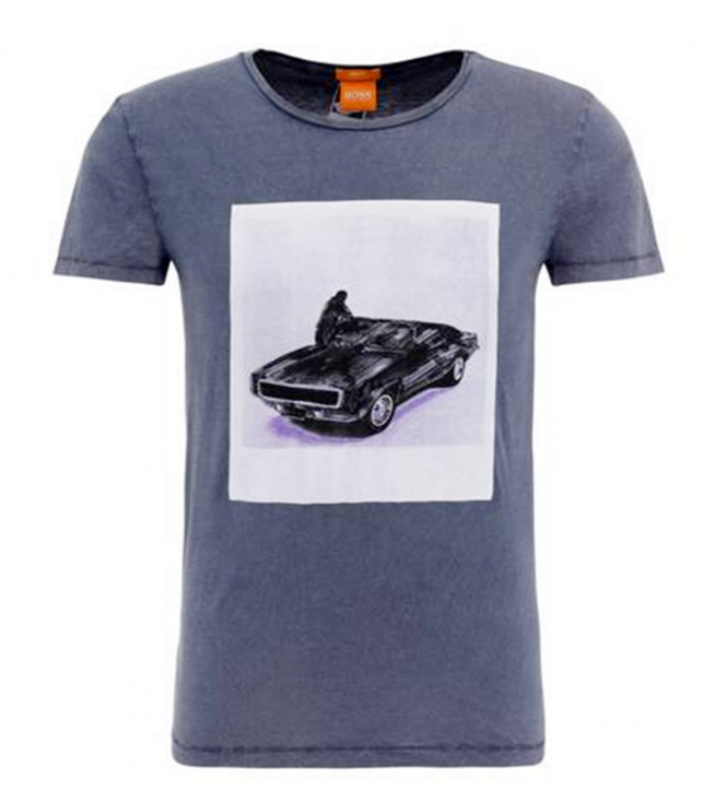 BOSS ORANGE T-SHIRT TASTEFUL 1 FARBE DUNKELBLAU 406