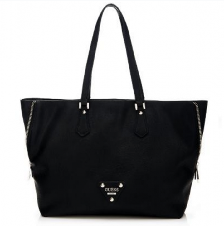 GUESS HANDTASCHE TYLA TOTE WITH POCHETTE CHARM BAG FARBE SCHWARZ