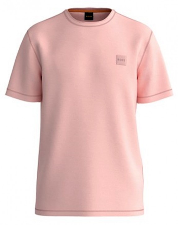 Boss Herren Rundhals T-Shirt TEGOOD mit Label patch auf der Brust rosa 694 XXXL