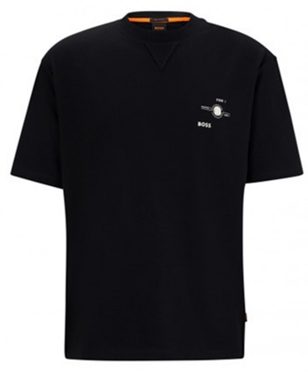 Boss Oversized T-Shirt TeemusicY2K aus Baumwoll jersey mit Artwork der Saison schwarz 001