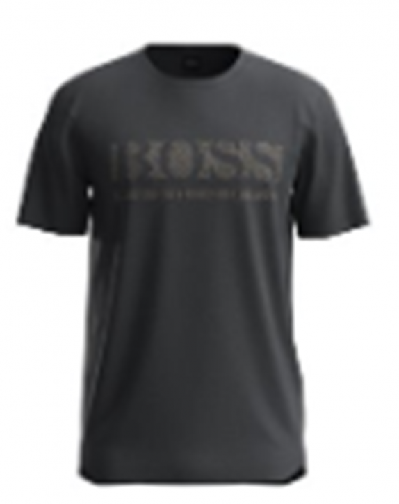 Hugo Boss Regular-Fit T-Shirt TEE PIXEL 1 aus Baumwolle mit Pixel Logo grau 031