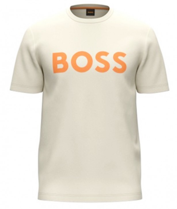 Boss T-Shirt Thinking 1 aus Baumwoll-Jersey mit gummiertem Logo-Print hellbeige 277 XXXL