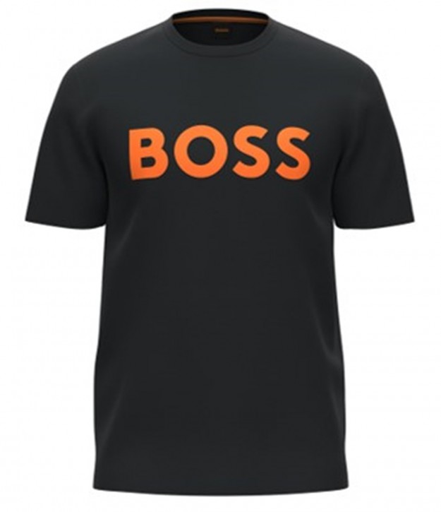 Boss T-Shirt Thinking 1 aus Baumwoll-Jersey mit gummiertem Logo-Print schwarz 004