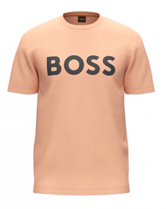 Boss T-Shirt Thinking 1 aus Baumwoll-Jersey mit gummiertem Logo-Print orange 833 XXXL